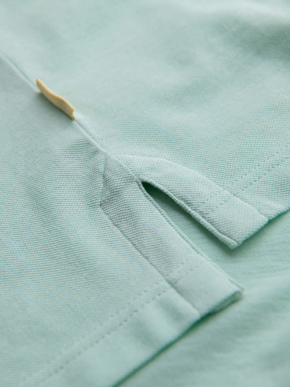 Ombre Clothing Bavlněná polokošile z piké úpletu - mátová