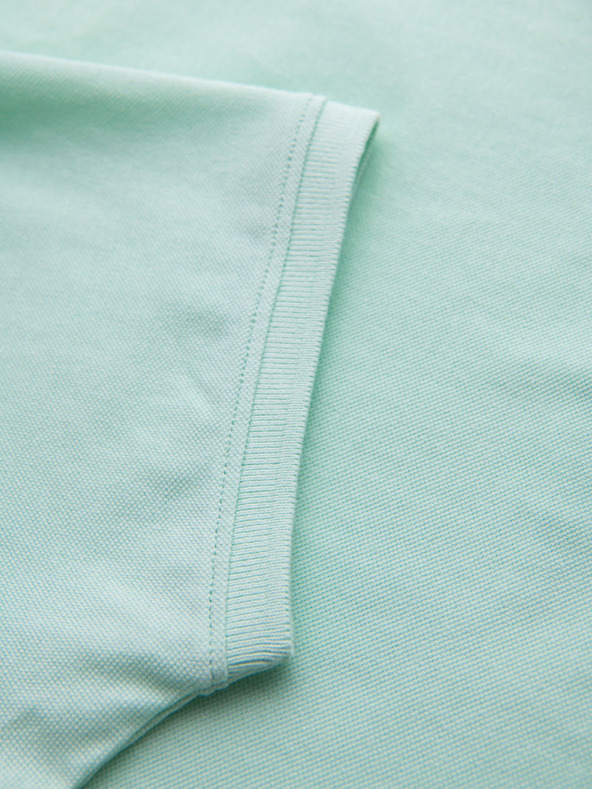 Ombre Clothing Bavlněná polokošile z piké úpletu - mátová