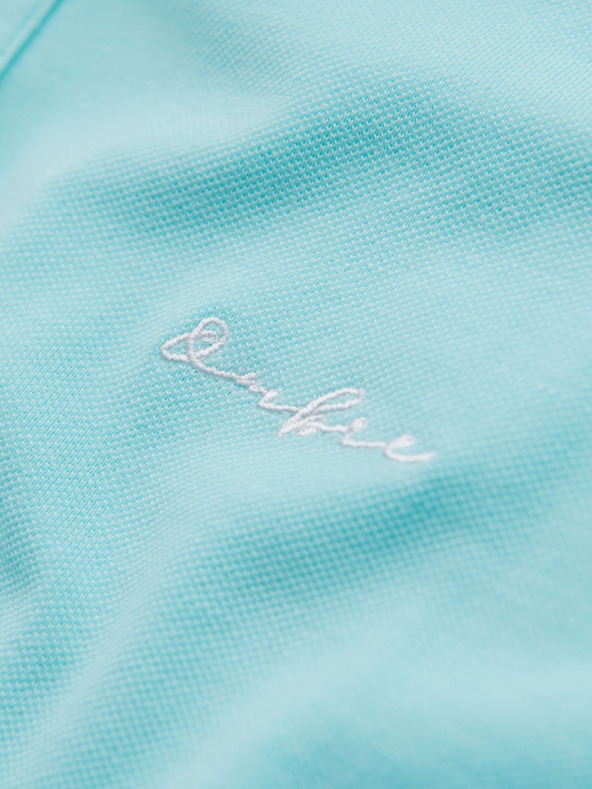 Ombre Clothing Bavlněná polokošile z piké úpletu - modrá