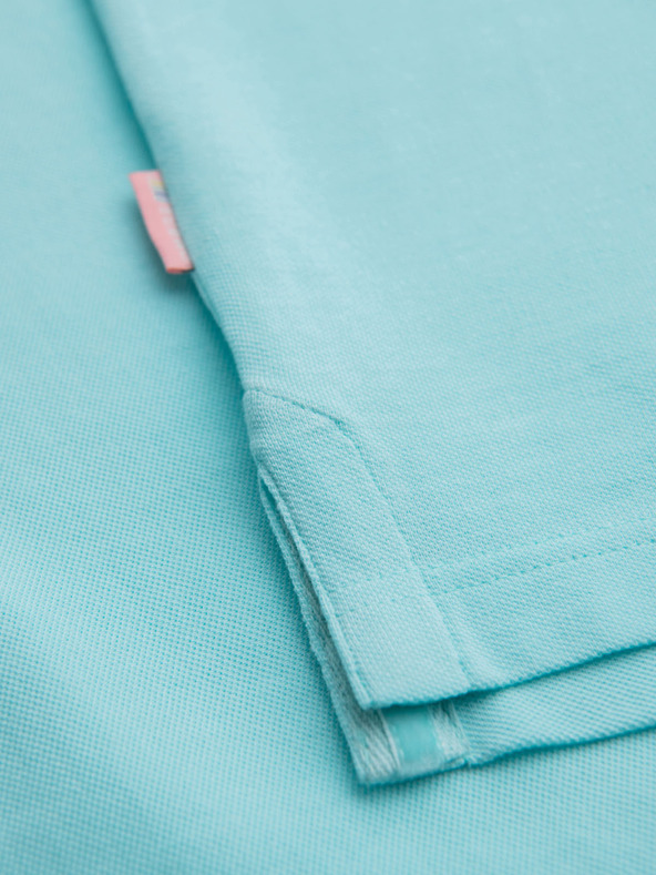 Ombre Clothing Bavlněná polokošile z piké úpletu - modrá