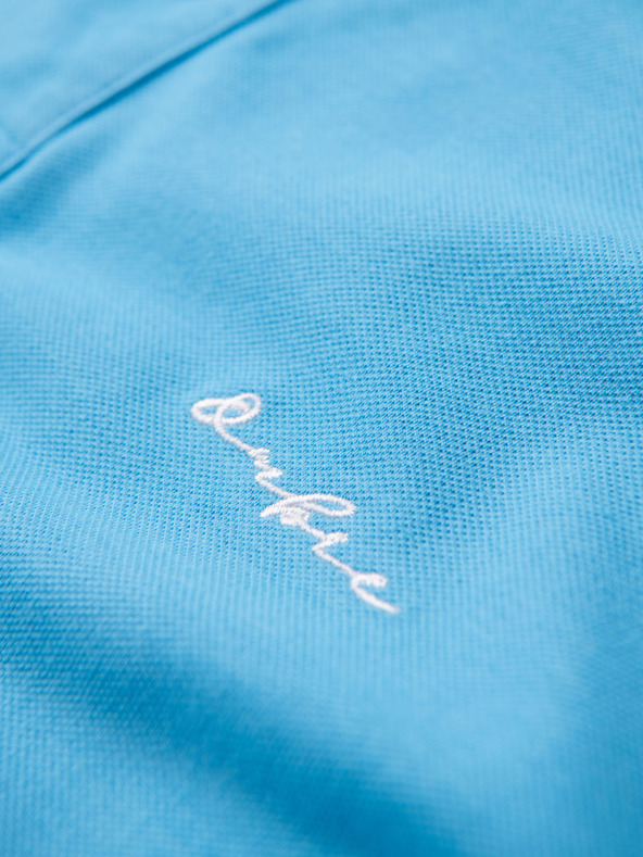 Ombre Clothing Bavlněná polokošile z piké úpletu - světle modrá