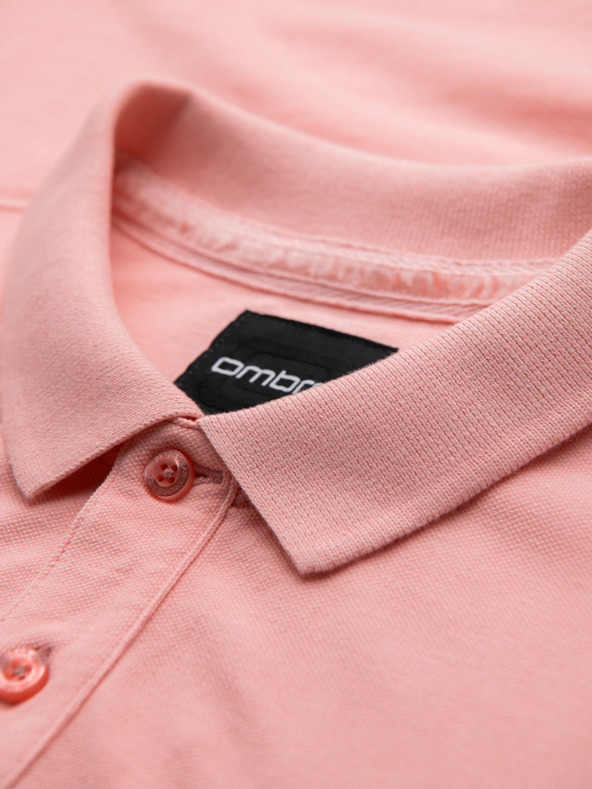 Ombre Clothing Bavlněná polokošile z piké úpletu - růžová