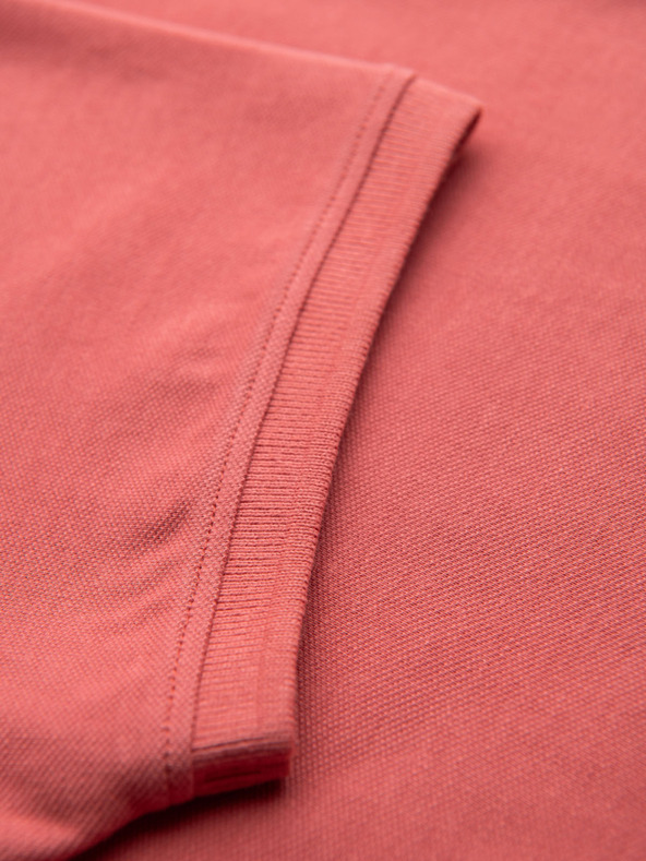 Ombre Clothing Bavlněná polokošile z piké úpletu - korálová