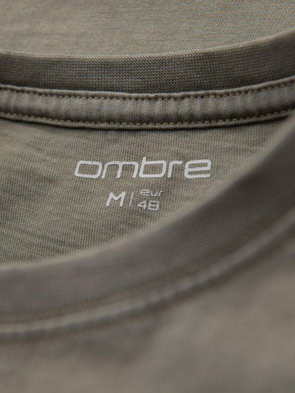 Ombre Clothing Bavlněné tričko s potiskem a kulatým výstřihem - černé