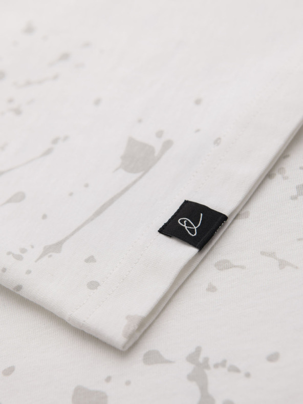 Ombre Clothing Pánské tričko s potiskem a kulatým výstřihem - bílé