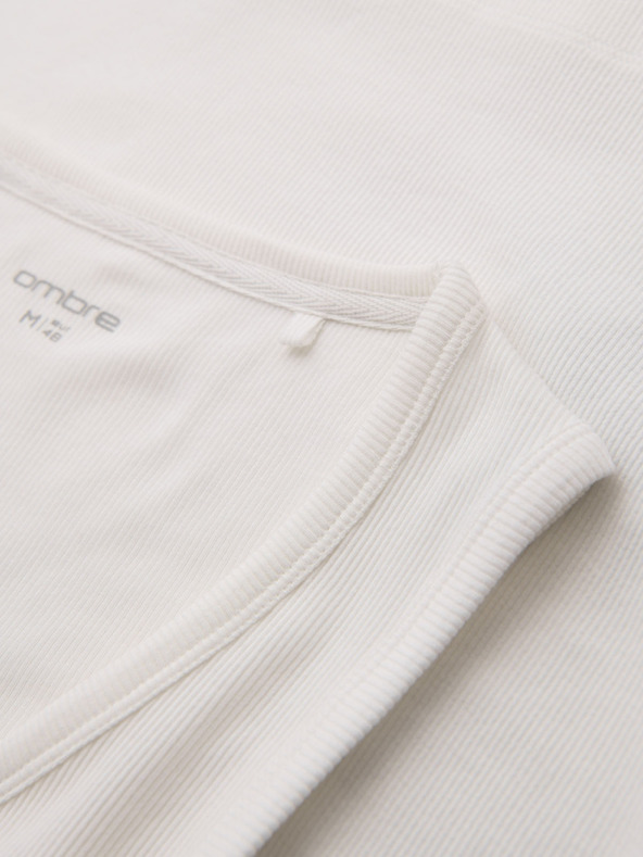 Ombre Clothing Pánské bavlněné basic tričko - bílé
