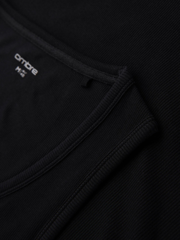 Ombre Clothing Pánské bavlněné basic tričko - černé