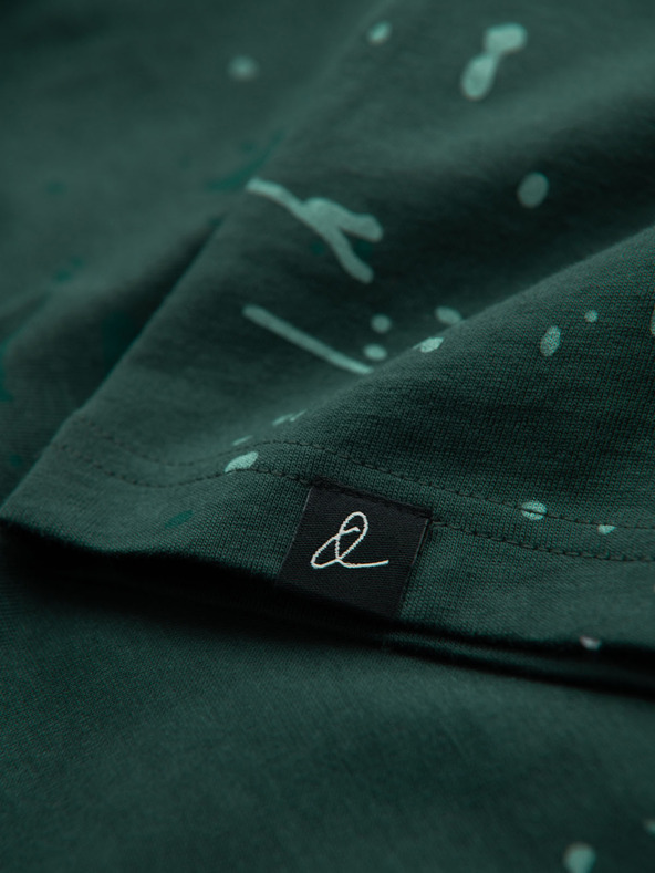Ombre Clothing Pánské tričko s potiskem a kulatým výstřihem - zelené