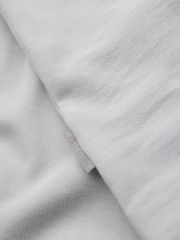 Ombre Clothing Pánské tričko s kontrastními vsadkami a výstřihem do V - světle šedé