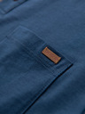 Ombre Clothing Pánské tričko s knoflíkovým výstřihem a semišovým lemem - tmavě modré