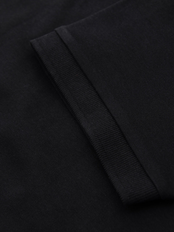 Ombre Clothing Pánská polokošile s výstřihem na zip - černá