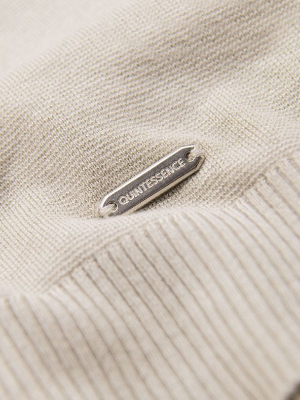 Ombre Clothing Pánská klasická pletená košile s žebrovanými manžetami - světle šedá