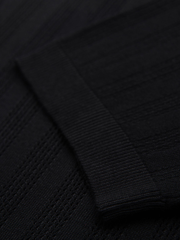 Ombre Clothing Pánský svetr s kulatým výstřihem a krátkými rukávy - černý