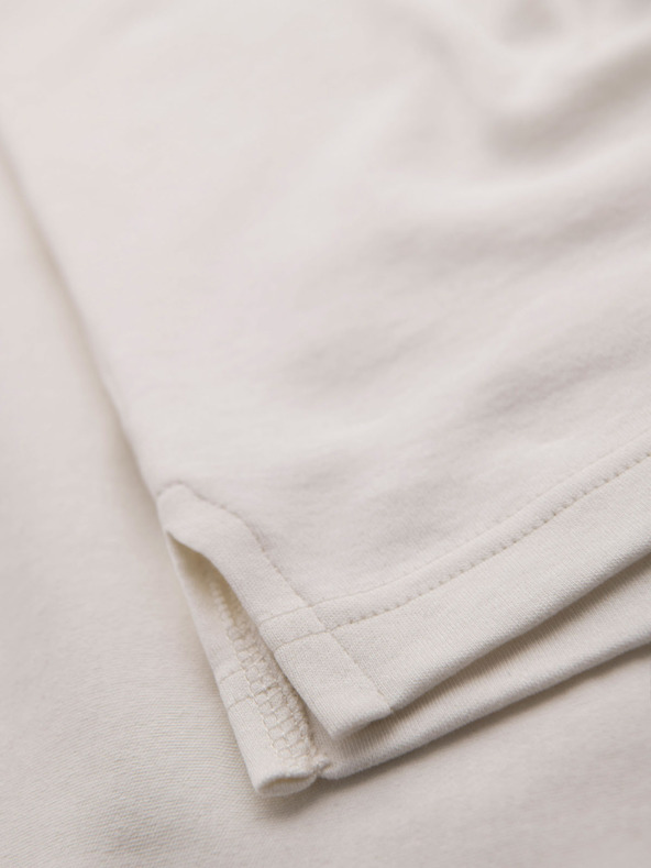 Ombre Clothing Pánská polokošile s výstřihem na zip - bílá