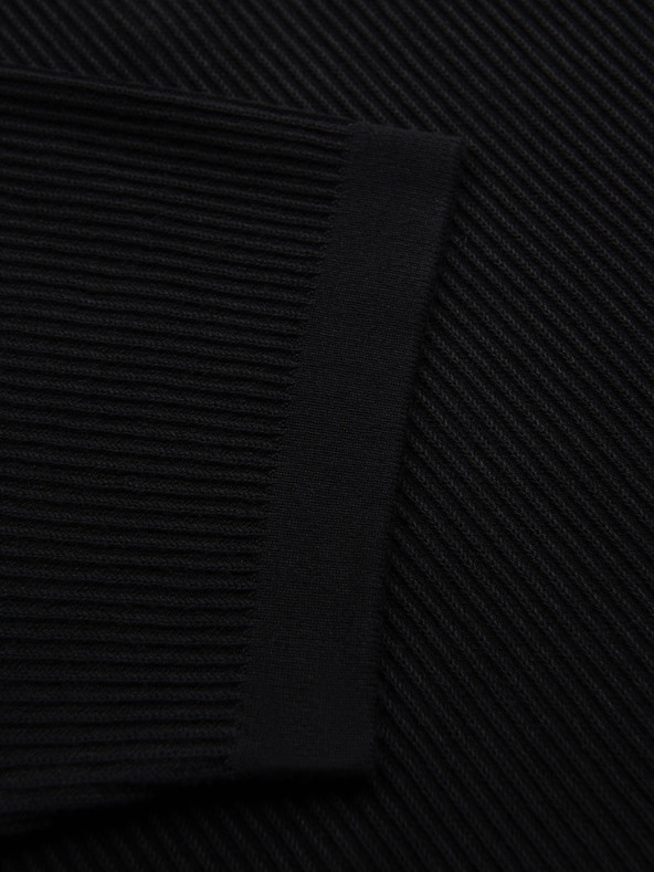 Ombre Clothing Pánská polokošile s otevřeným límečkem bez knoflíků - černá