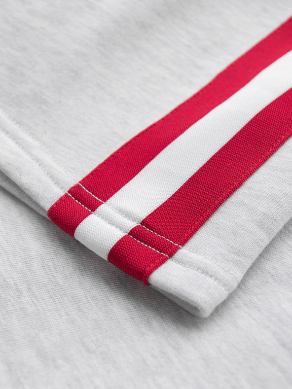 Ombre Clothing Pánské teplákové šortky s lemováním a žebrovaným pasem - šedý melír