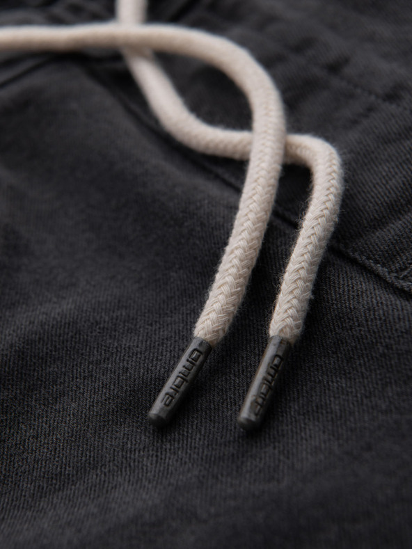 Ombre Clothing Pánské šortky s elastickým pasem a pracím efektem - šedé