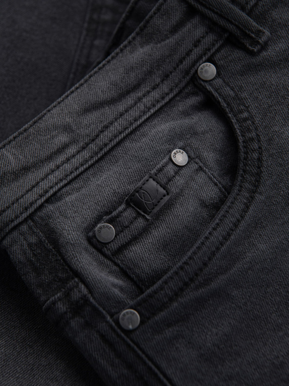 Ombre Clothing Pánské džínové šortky klasického střihu - černé