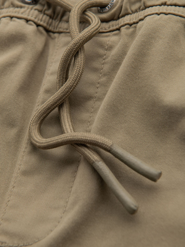 Ombre Clothing Pánské šortky volného střihu s cargo kapsami - světle olivové