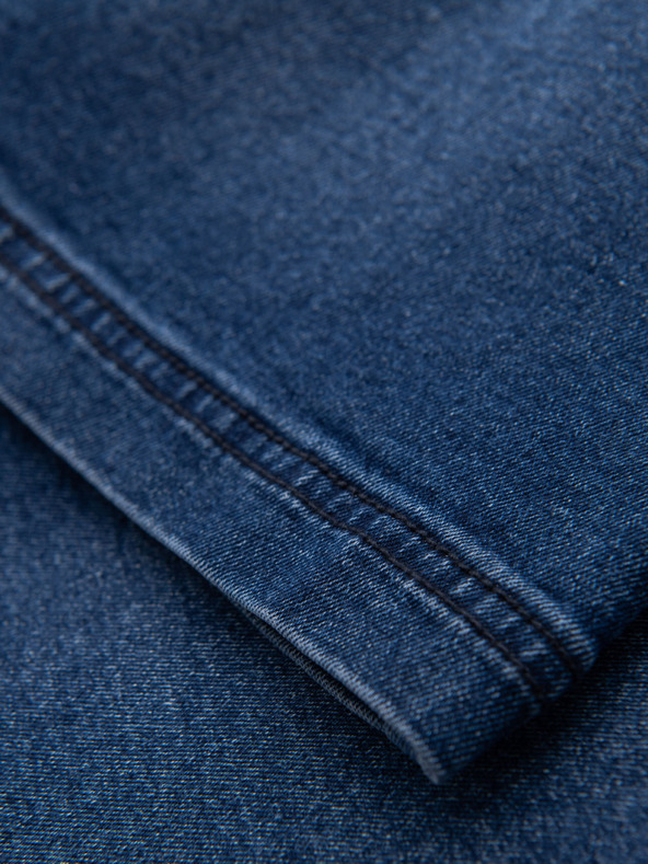 Ombre Clothing Pánské šortky s elastickým pasem a pracím efektem - modré