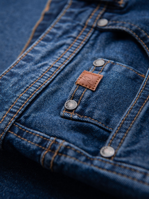 Ombre Clothing Pánské džínové šortky klasického střihu - tmavě modré