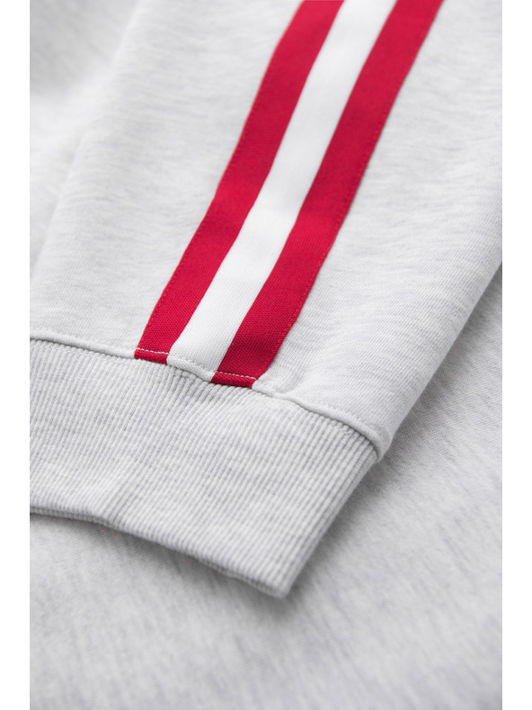 Ombre Clothing Pánské tepláky s lemováním a žebrováním na nohavicích - šedý melír