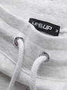 Ombre Clothing Pánské tepláky s lemováním a žebrováním na nohavicích - šedý melír