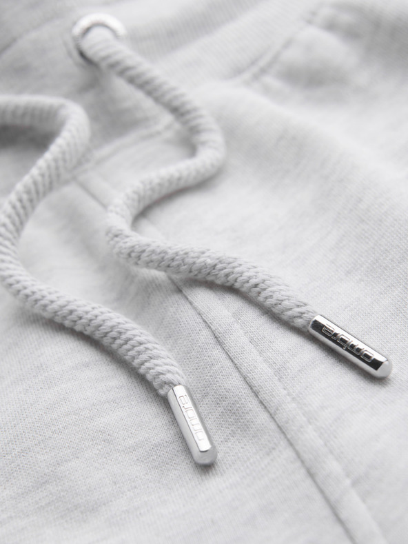 Ombre Clothing Pánské tepláky s lemováním a žebrováním na nohavicích - šedý melír