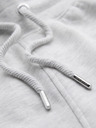 Ombre Clothing Pánské tepláky s lemováním a žebrováním na nohavicích - šedý melír