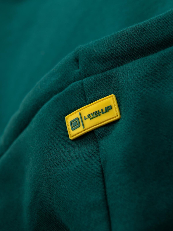 Ombre Clothing Unisex mikina s kapsami a kapucí - tmavě zelená