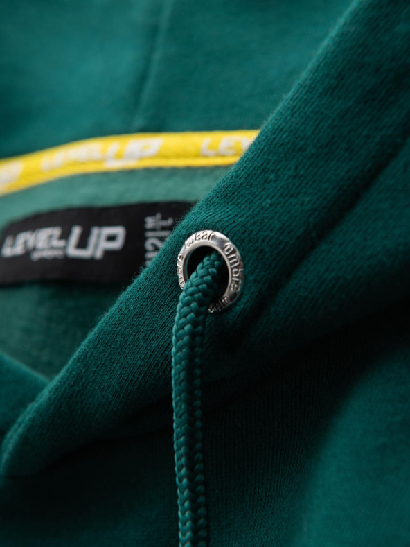 Ombre Clothing Unisex mikina s kapsami a kapucí - tmavě zelená