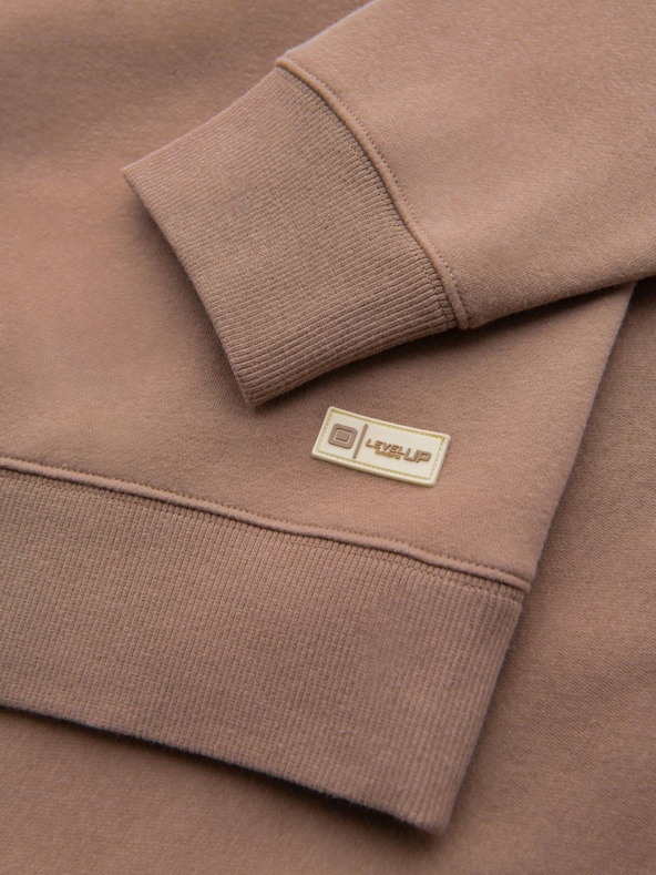 Ombre Clothing Klasická unisex mikina s kulatým výstřihem - hnědá