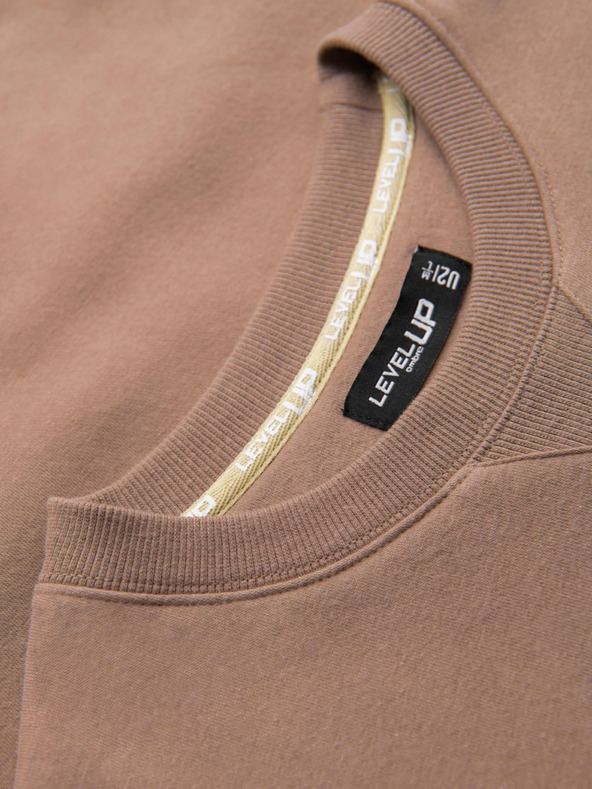 Ombre Clothing Klasická unisex mikina s kulatým výstřihem - hnědá