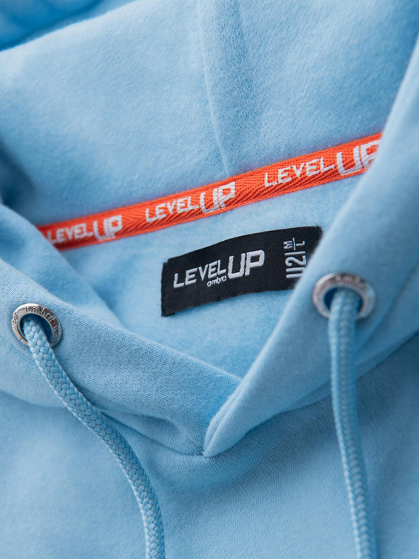 Ombre Clothing Unisex mikina s kapucí a kapsami - modrá