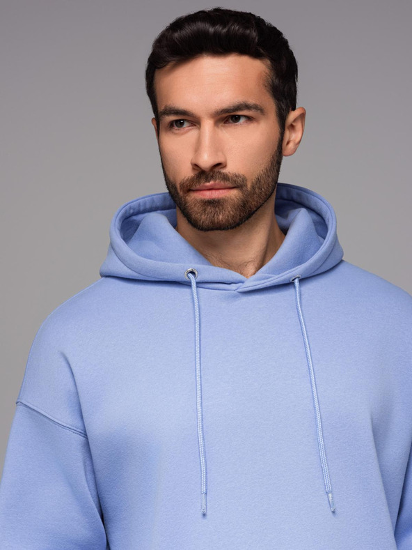 Ombre Clothing Unisex mikina s kapucí a kapsami - levandulová