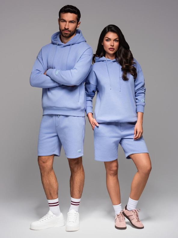 Ombre Clothing Unisex mikina s kapucí a kapsami - levandulová