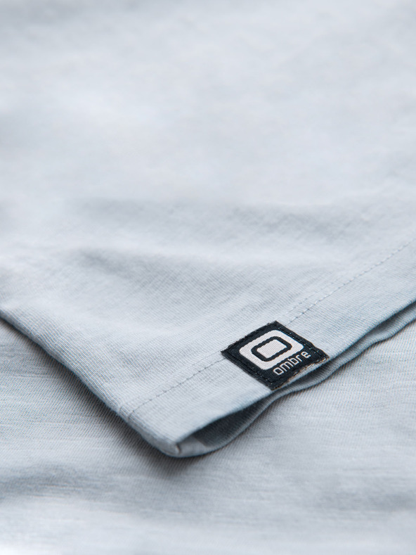 Ombre Clothing Pánské bavlněné tričko s výstřihem do V a sepraným efektem - šedé
