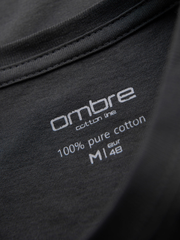 Ombre Clothing Pánské klasické bavlněné tričko BASIC -šedé