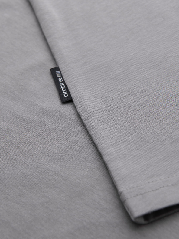 Ombre Clothing Pánské klasické bavlněné tričko BASIC - šedé