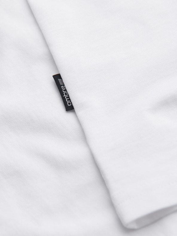 Ombre Clothing Pánské klasické bavlněné tričko BASIC - bílé