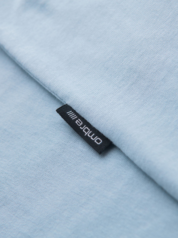 Ombre Clothing Pánské klasické bavlněné tričko BASIC - světle modré