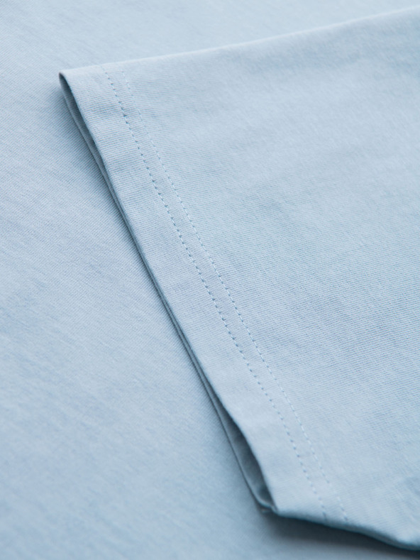 Ombre Clothing Pánské klasické bavlněné tričko BASIC - světle modré