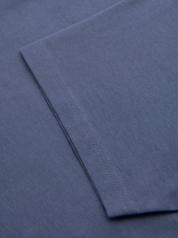 Ombre Clothing Pánské klasické bavlněné tričko BASIC - modrá džínovina