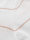 Ombre Clothing Pánská polokošile s dlouhým rukávem a vodorovným pruhem z viskózy - bílá a béžová