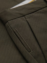 Ombre Clothing Pánské chino kalhoty REGULAR FIT s jemnou strukturou - tmavě zelené