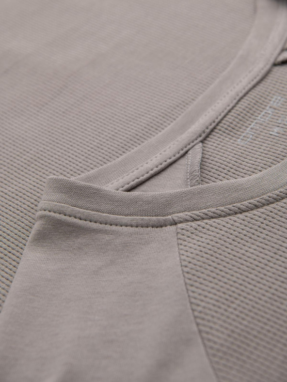 Ombre Clothing Pánské šedé bavlněné tričko s dlouhým rukávem