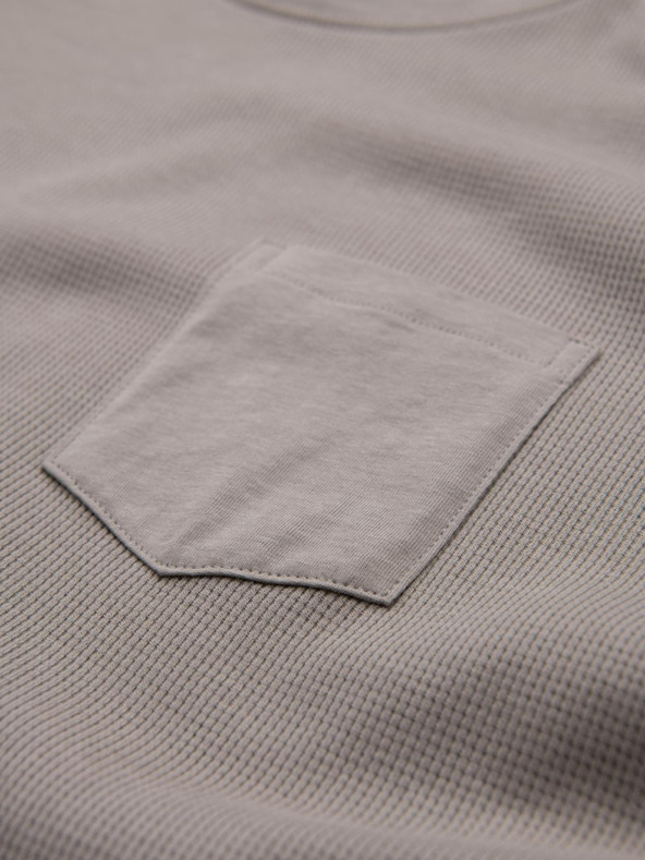 Ombre Clothing Pánské šedé bavlněné tričko s dlouhým rukávem