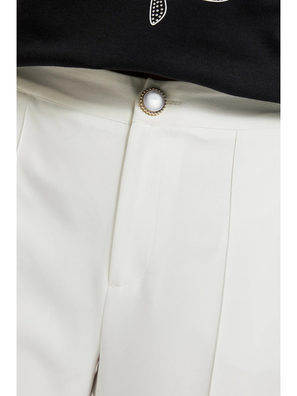 Moodo Bílé rovné kalhoty Moodo