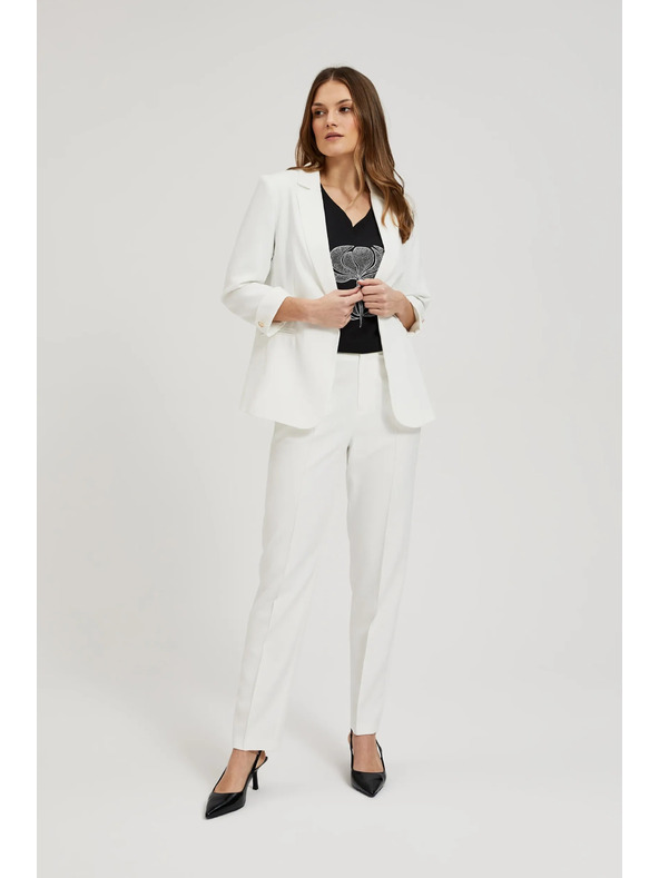 Moodo Bílé rovné kalhoty Moodo