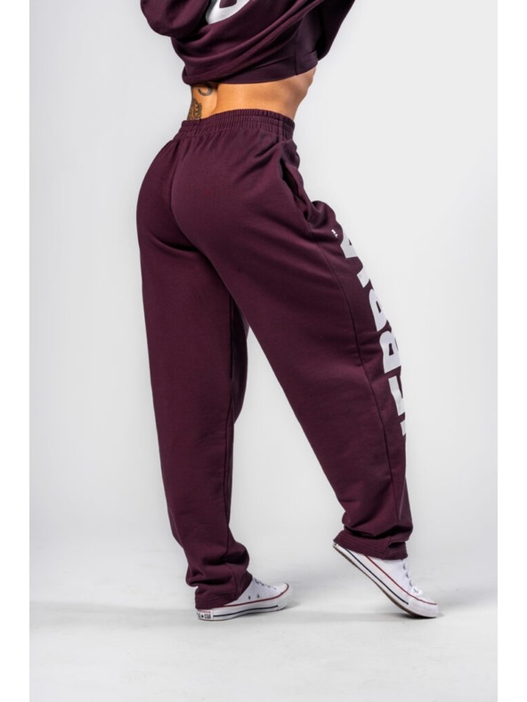 Nebbia Bordové baggy tepláky NEBBIA BOYFRIEND STYLE 432